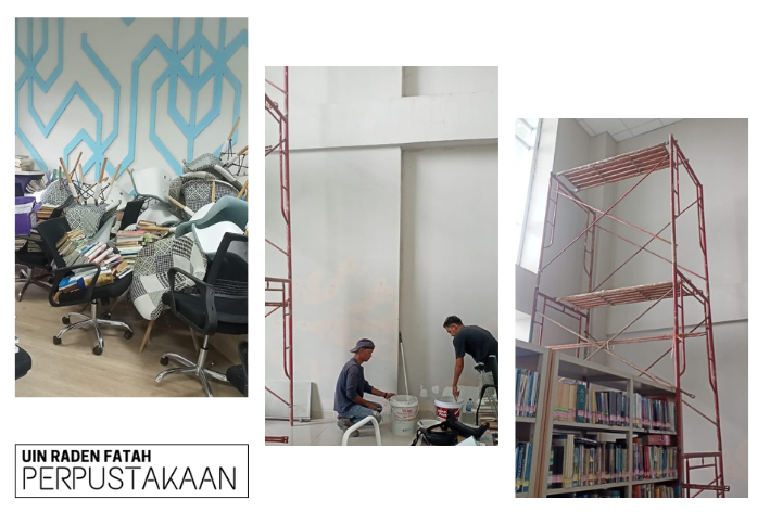 UPT Perpustakaan UIN Raden Fatah Lakukan Perbaikan Gudang untuk Penyimpanan Koleksi